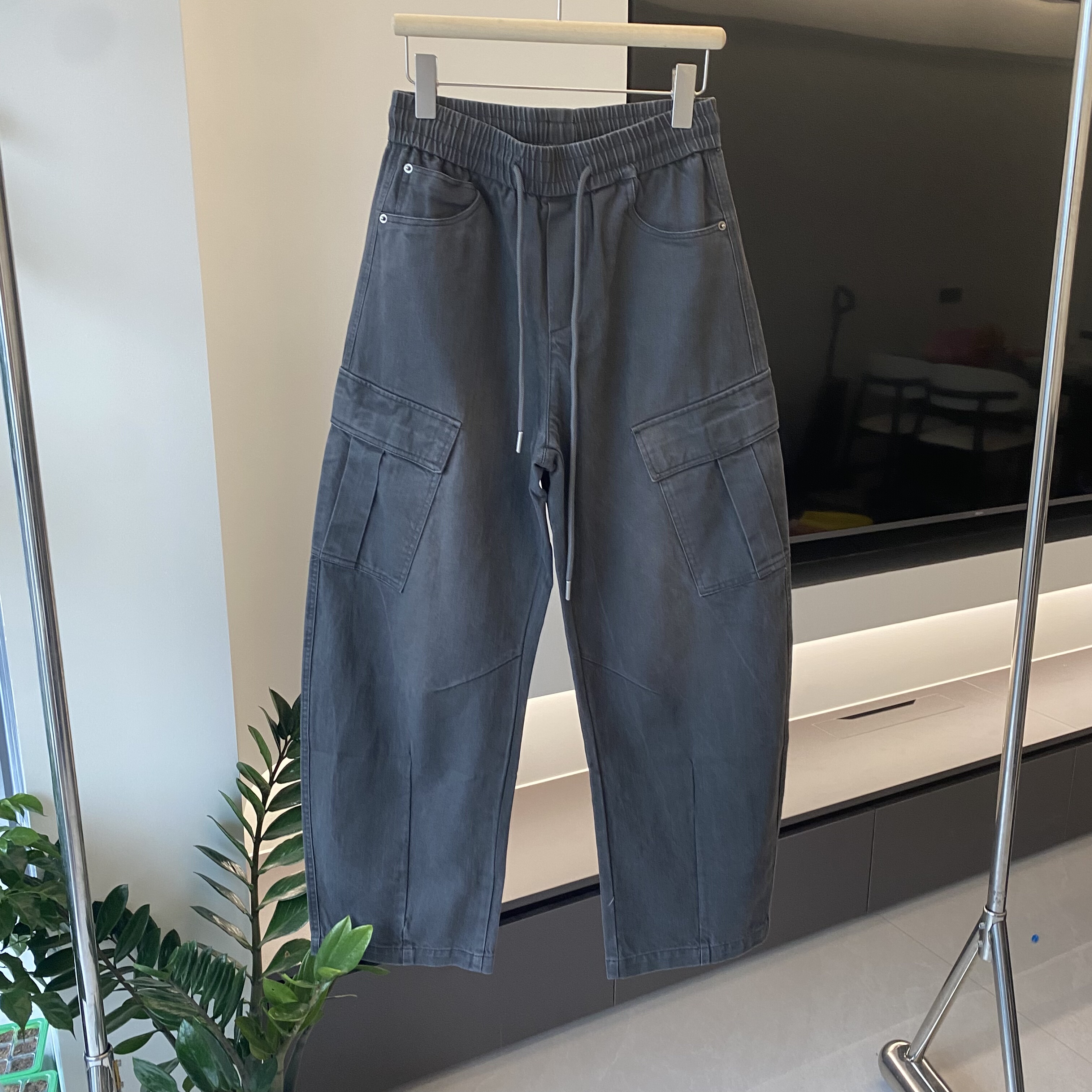 美式秋冬韩版复古水洗工装裤男潮牌宽松休闲百搭青年大口袋直筒裤