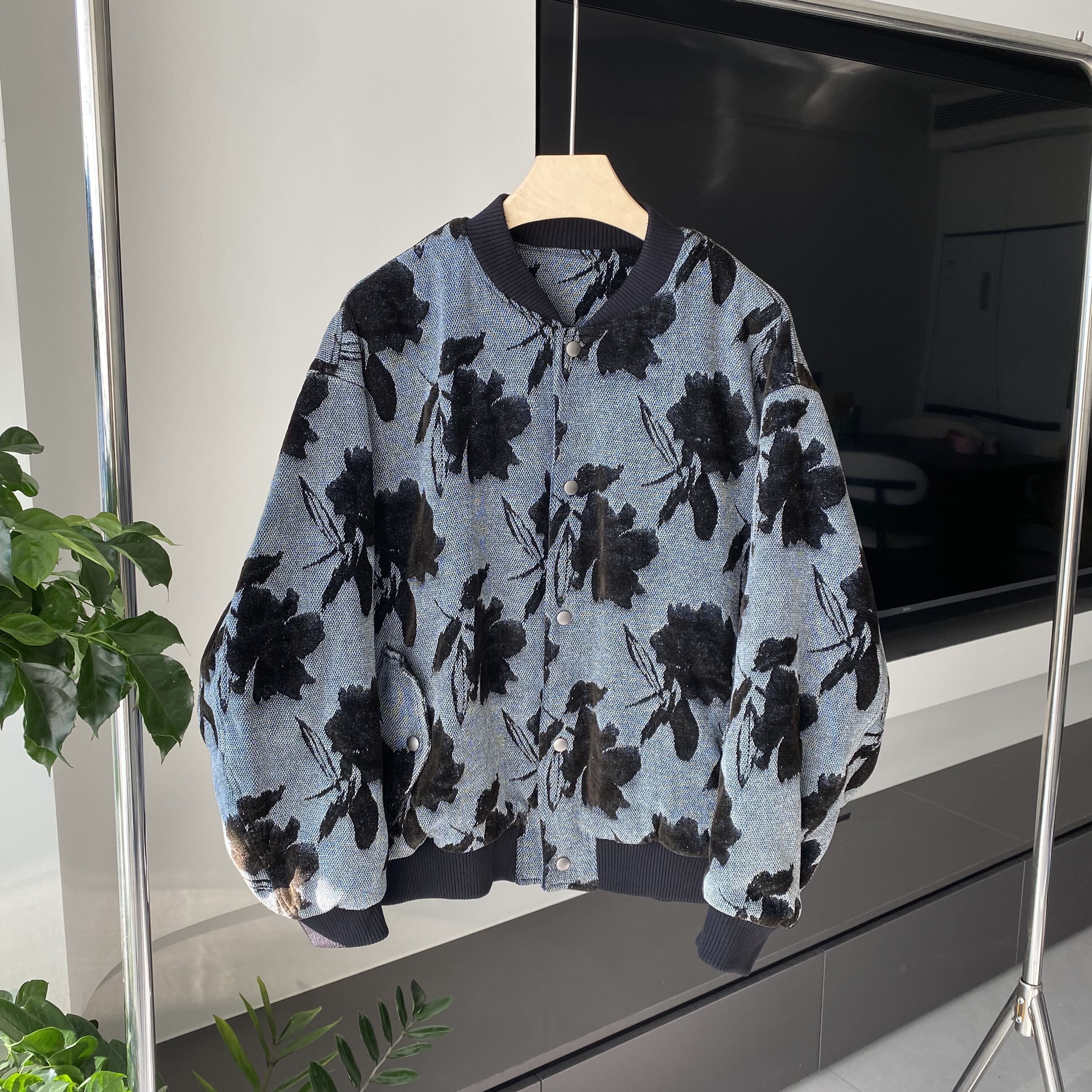 日系复古冬韩版棒球服枫叶夹克羽绒服男潮牌90绒宽松休闲保暖外套