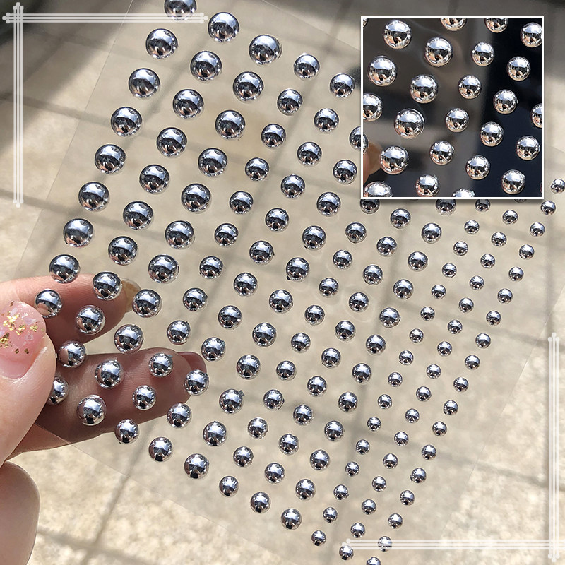 梦幻珍珠贴面妆极光美甲饰品透明冰透质感珍珠仙女创意妆拍照写真