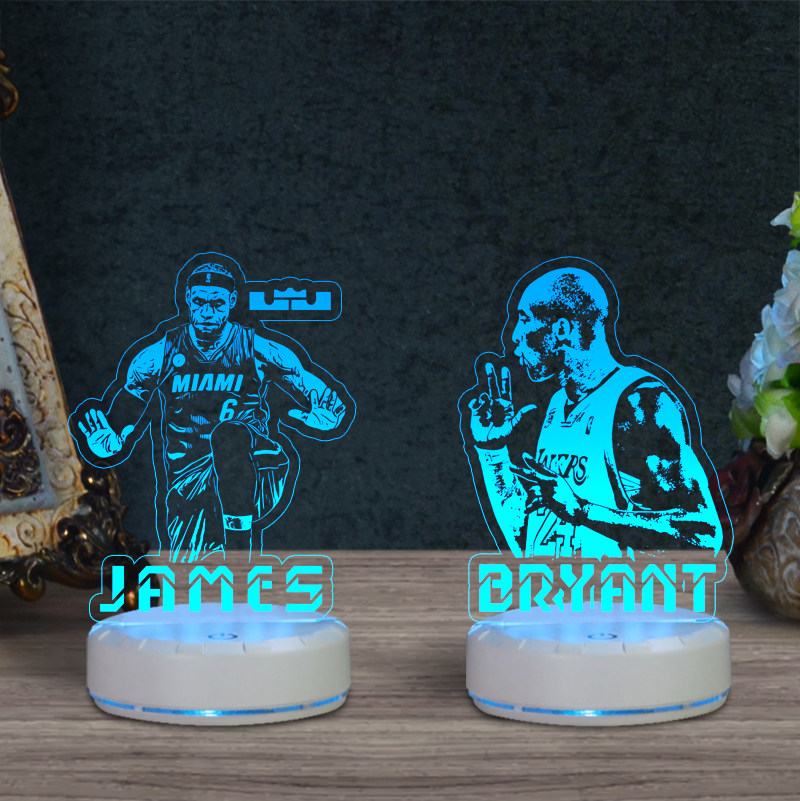 篮球周边詹姆斯库里科比手办摆件纪念品限量版生日礼物定制小夜灯