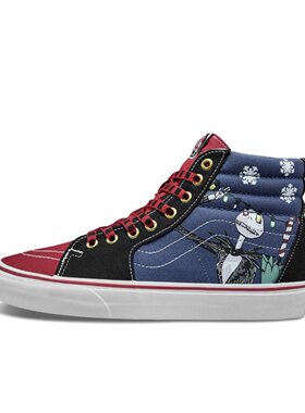VANS经典款SK8-HI 高帮 圣诞节 红蓝 男女款运动休闲帆布鞋