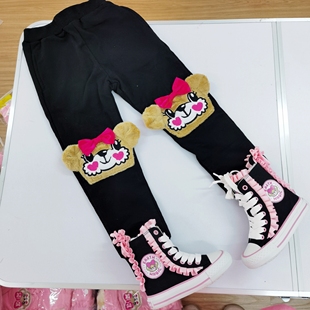 加绒卡丝绒长裤 熊头裤 earthmagic冬季 黑色百搭 现货