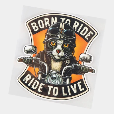 炫酷猫咪骑士创意电动车哈雷机动车装饰贴纸个性卡通防水车贴