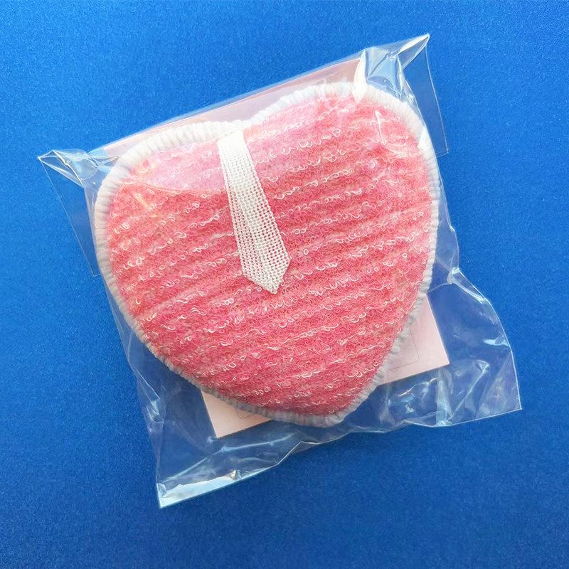 限定版红色爱心~日本专柜Fancl芳珂洁面扑 3D纤维蛋白按摩洗脸扑
