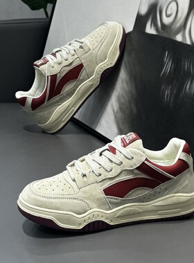 新款复古厚底休闲板鞋男青少年低帮运动男鞋系带学生四季透气潮鞋