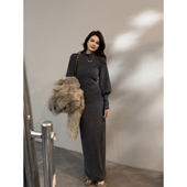 大婷婷 亮片百搭内搭长裙DT1833 修身 半高领灯笼袖 连衣裙气质时尚