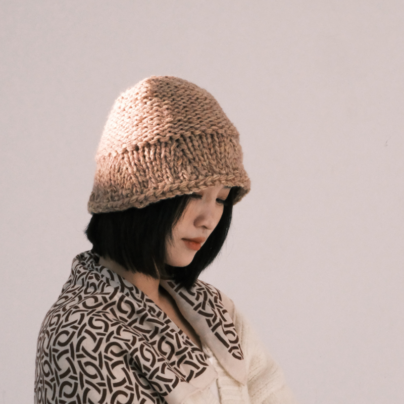韩版粗线针织渔夫帽女保暖毛线帽