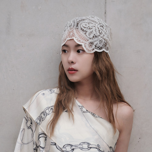 夏季韩系甜美蕾丝花朵包头帽