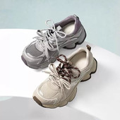 复古蒸汽波老爹鞋 女2026春季 新款 商场同款 厚底增高休闲鞋 F1M1DA