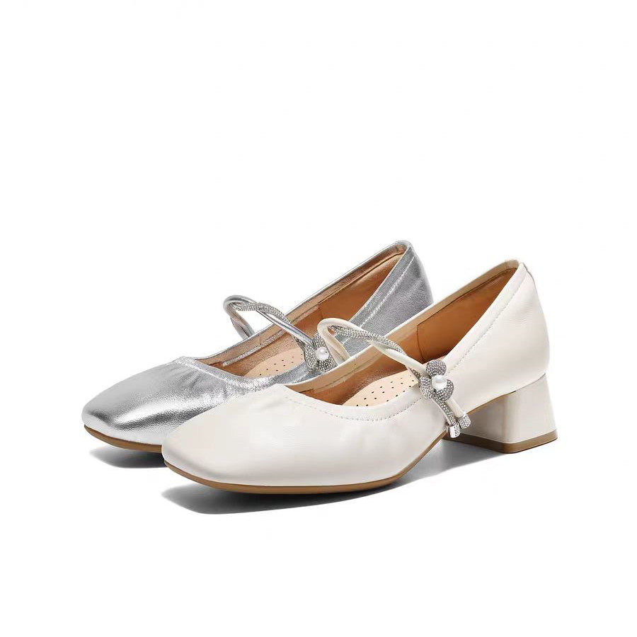 商场同款2026春季新款羊皮一字带粗高跟玛丽珍鞋女浅口单鞋F1S1,女鞋,浅口单鞋,淘宝优惠券,粉丝福利购,淘宝优惠卷