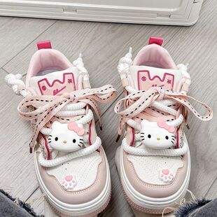 回力鞋子女新款学生可爱面包鞋女粉色厚底百搭板鞋春季运动休闲鞋