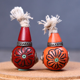 藏式回流料器手工镶嵌多宝三通佛头文玩菩提椰蒂百香108手串配饰