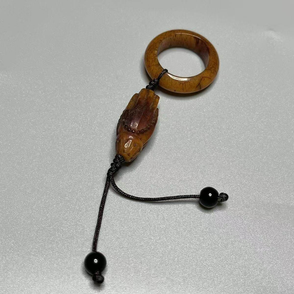 西藏牦牛骨佛手跑环项链配件汽车钥匙情侣款挂件圈简约包挂饰礼物