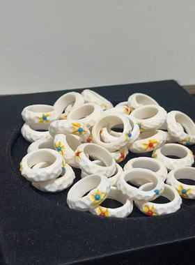 根付鹿角雕刻镶嵌手工彩绘串珠配