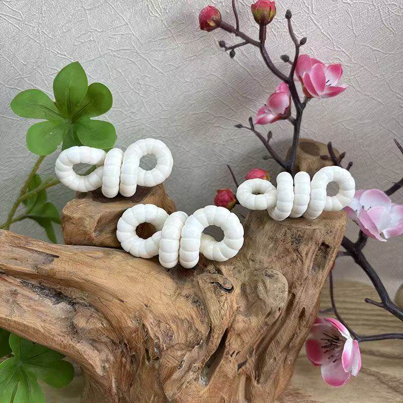 鹿角骨雕刻猪大绕指柔斜切手串男女盘玩长串佛珠挂链