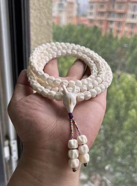 藏式鹿角三通百香籽佛珠手串