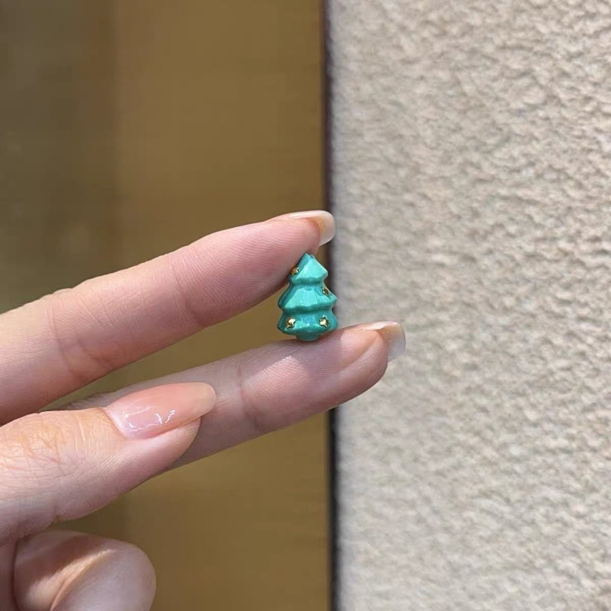 菱镁矿圣诞树DIY配件手工编绳项链挂件手链手串文玩配饰品