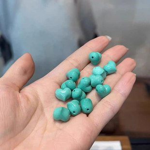 菱镁矿爱心横穿孔散珠隔珠diy手串戒指文玩佛珠配饰配件