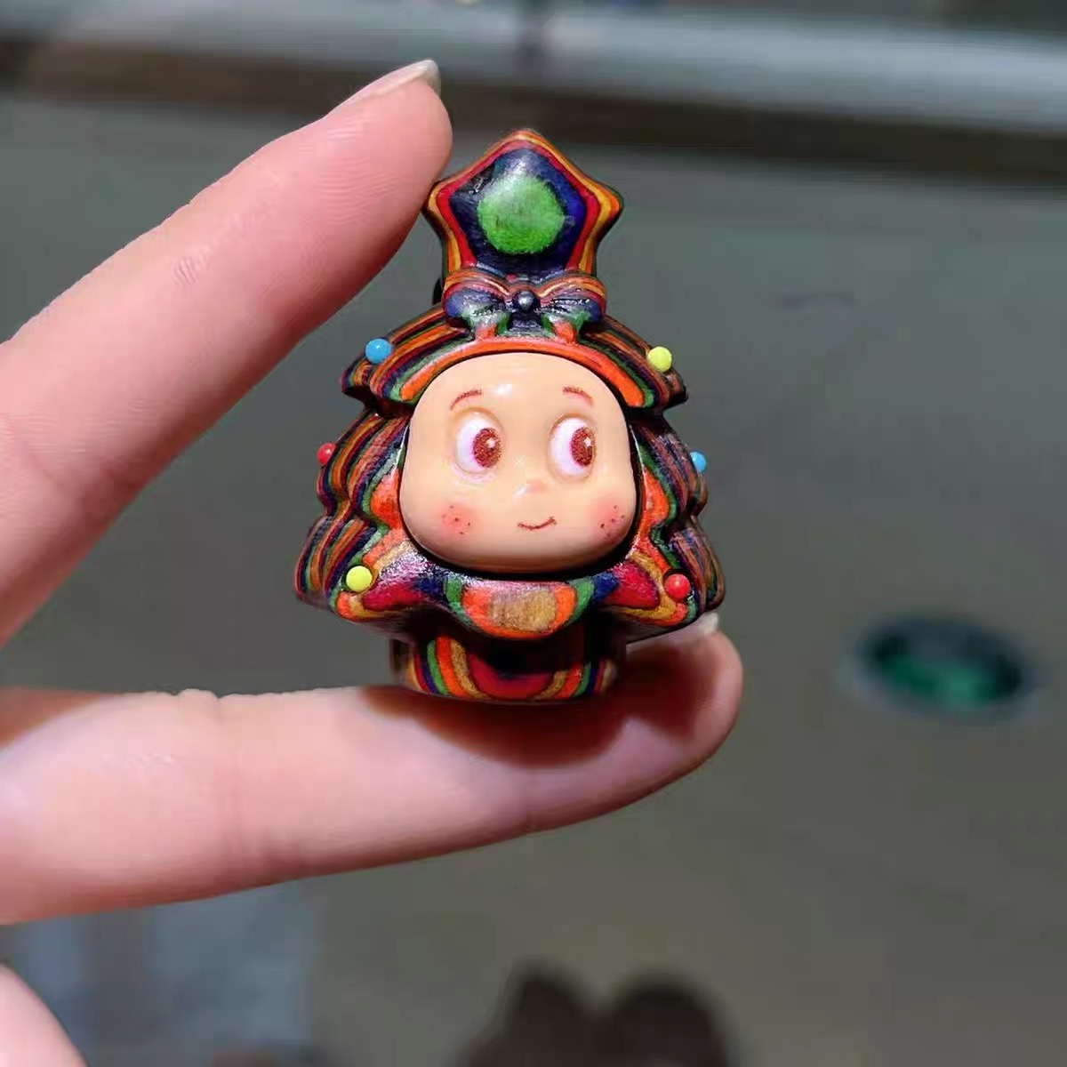 彩虹木圣诞树人diy配件手工编绳手链串珠项链挂件文玩手串配饰品