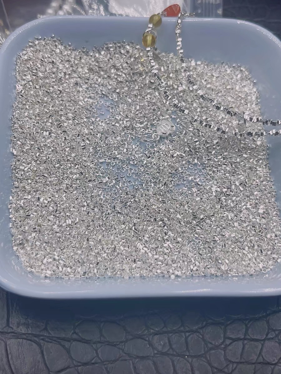 足银999碎银子项链女轻奢小众夏天颈链碎银锁骨链手链半成品