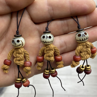 手工diy编制文玩108佛珠侧挂流苏提溜配饰藏式经书扣木偶骨头配珠