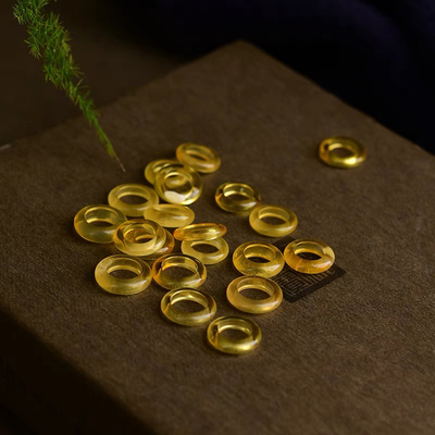 天然金珀跑环 蜜蜡配件 DIY手串项链 内径9m左右 LH