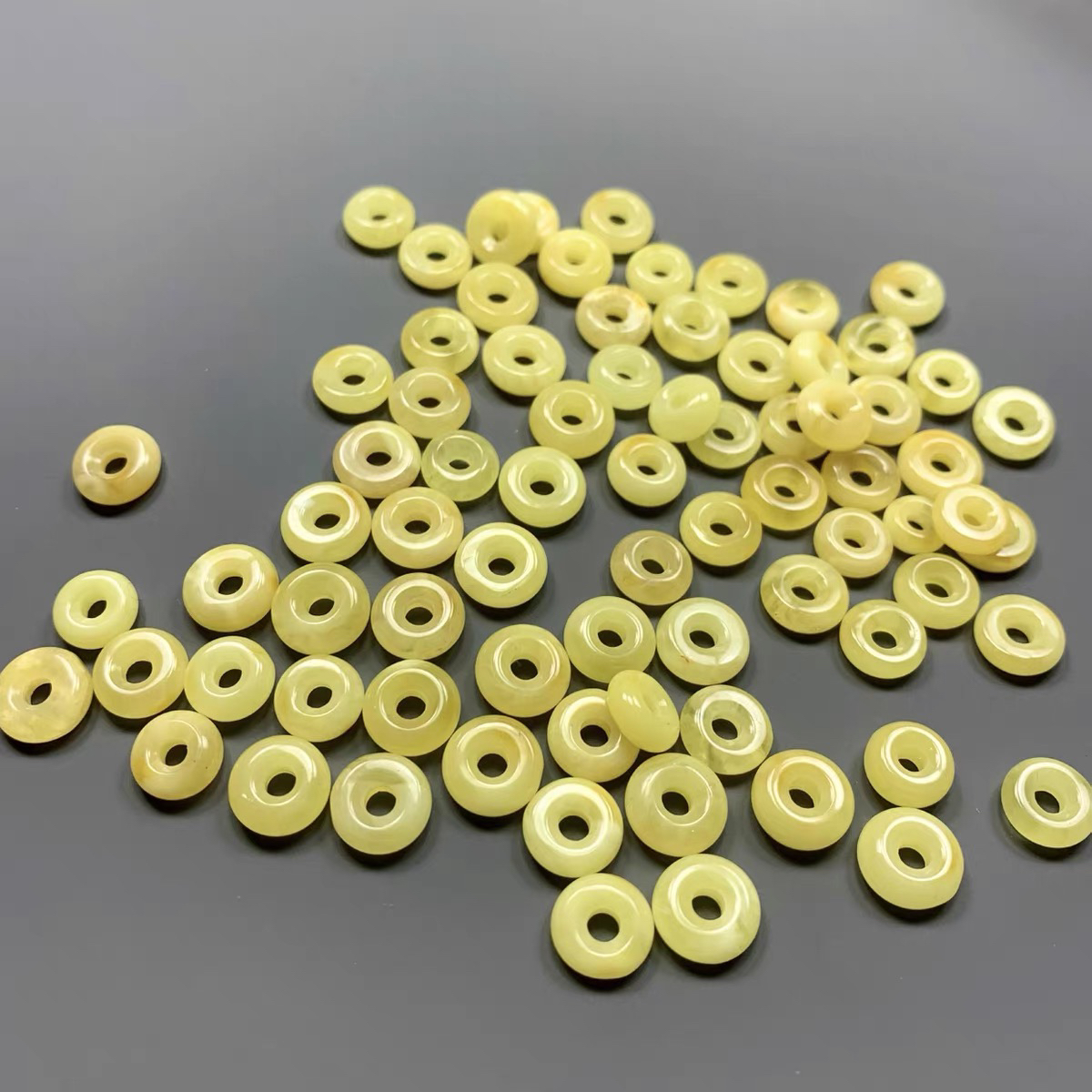 保真天然蜜蜡小平安扣配件配饰散珠子蜜蜡小扣子 diy女款手链项链