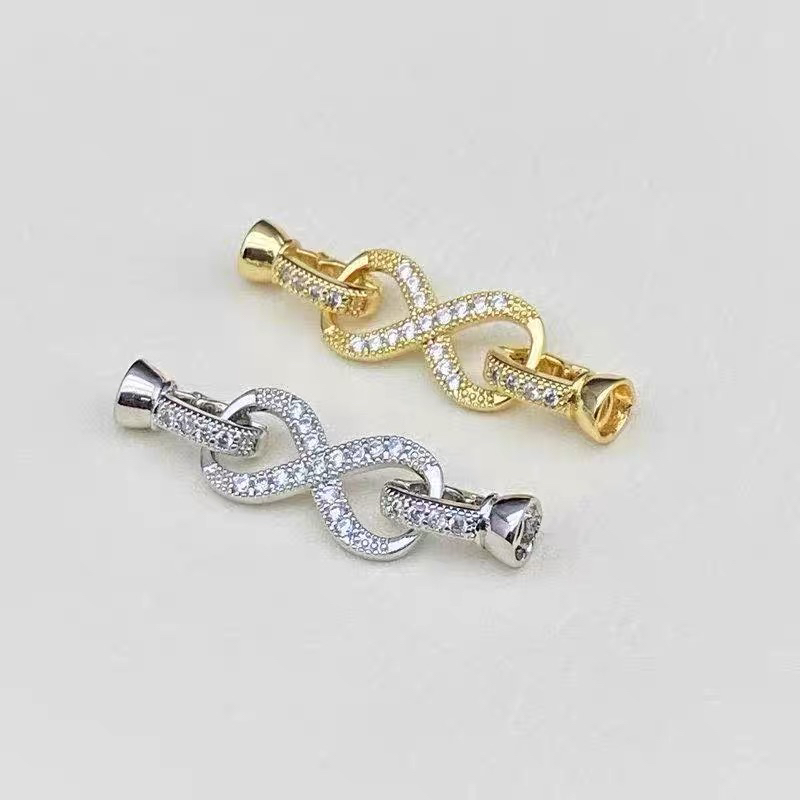 珍珠项链扣子18k注金工艺手链连接扣8字形连接扣百搭万能扣装饰扣