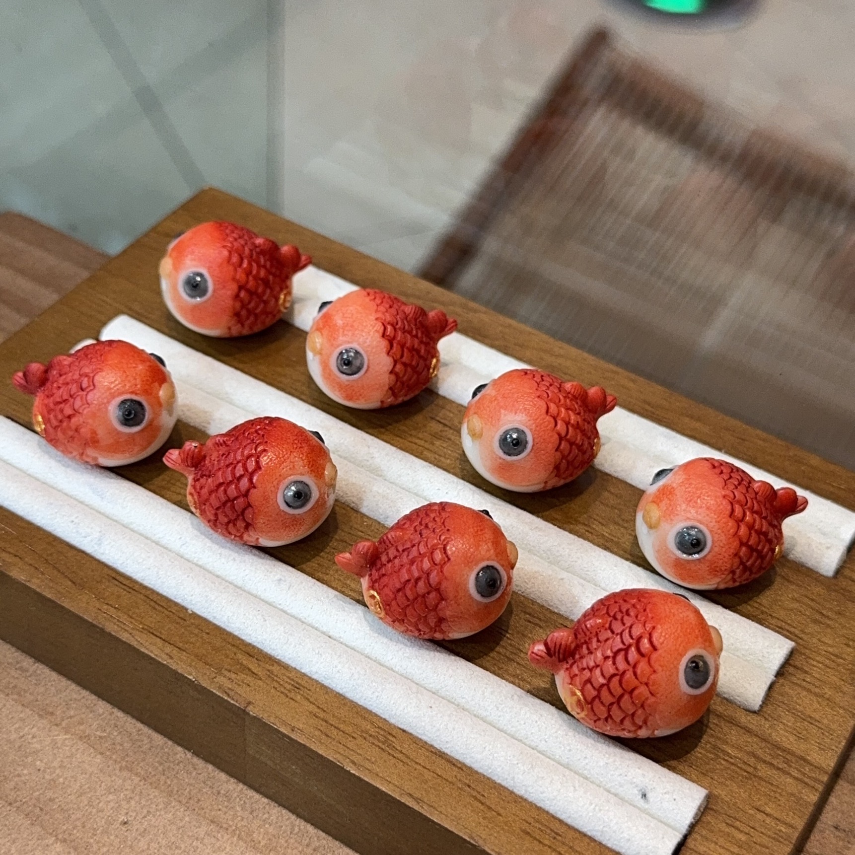 象牙果根付小金鱼diy配件手工编织手绳手链项链挂件手串文玩配饰