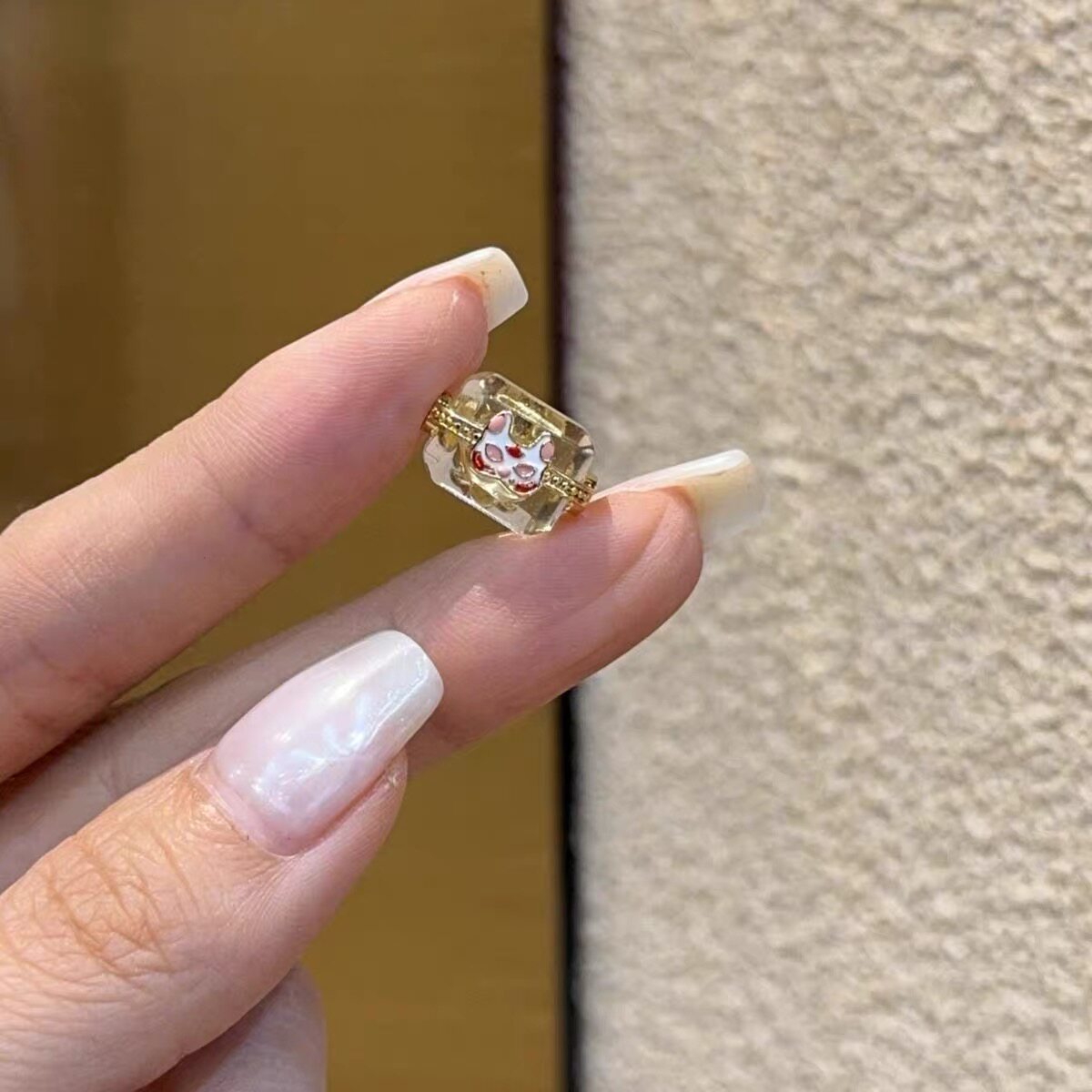 天然白水晶镶嵌凤九六字手工diy配件手链项链挂件配饰时尚百搭