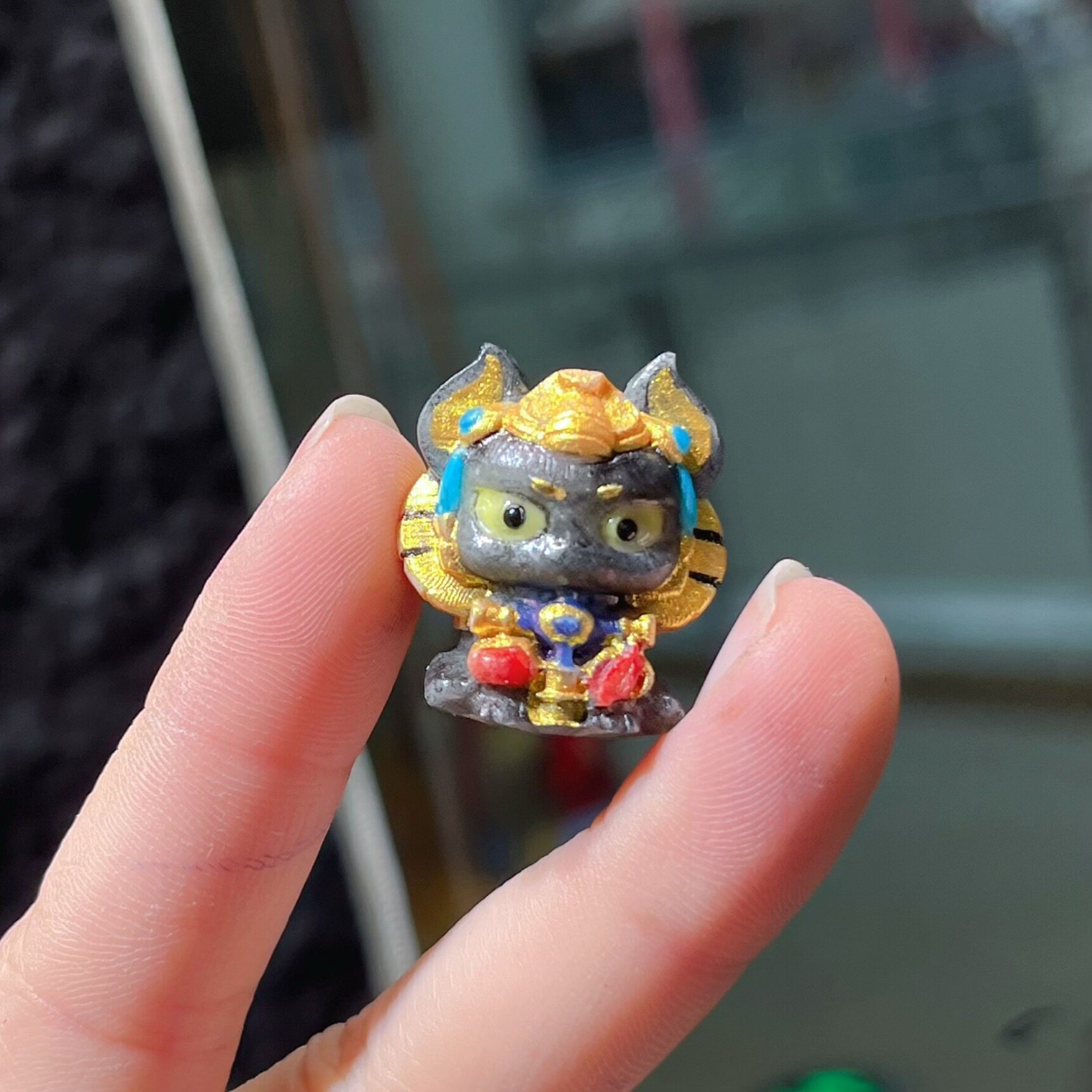 象牙果根付法老猫diy材料创意手工编织项链挂件手链串珠配件饰品图片