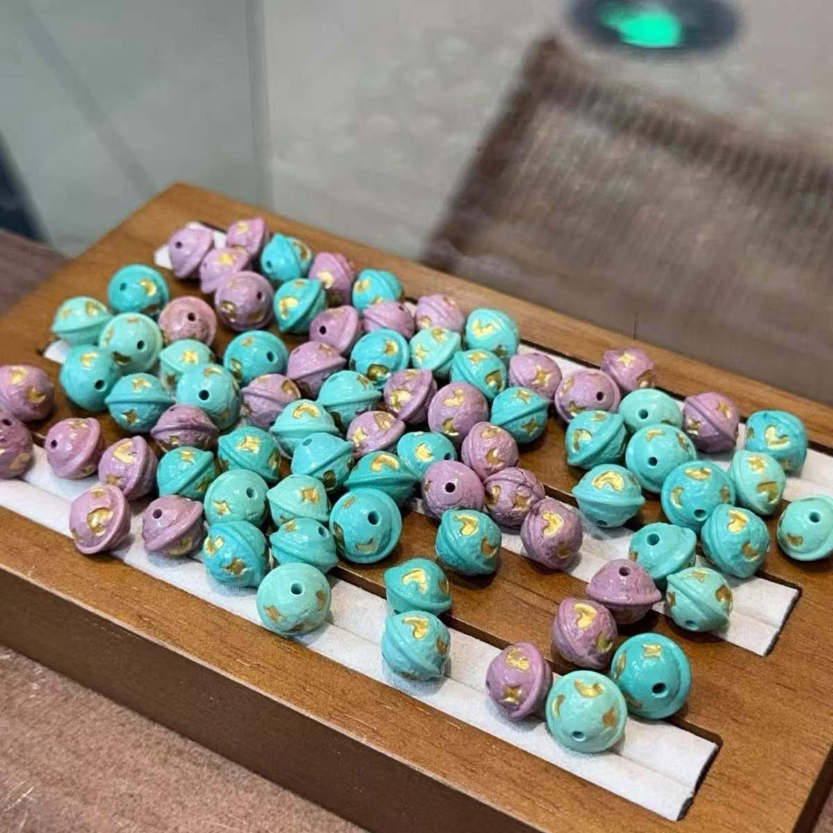 菱镁矿松石描金飞碟星球珠隔珠散珠隔珠手工diy串珠手链饰品配饰