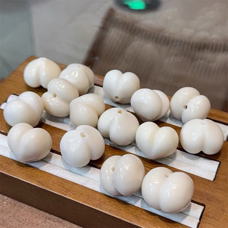 天然象牙果胖屁桃diy配件手工编织手绳项链文玩佛珠配饰品隔珠