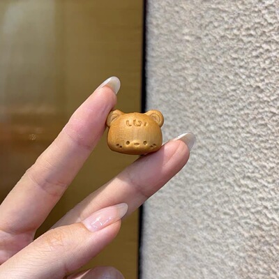 芭比檀小熊头diy配件手工编织手绳项链佛珠手链手串文玩配饰品