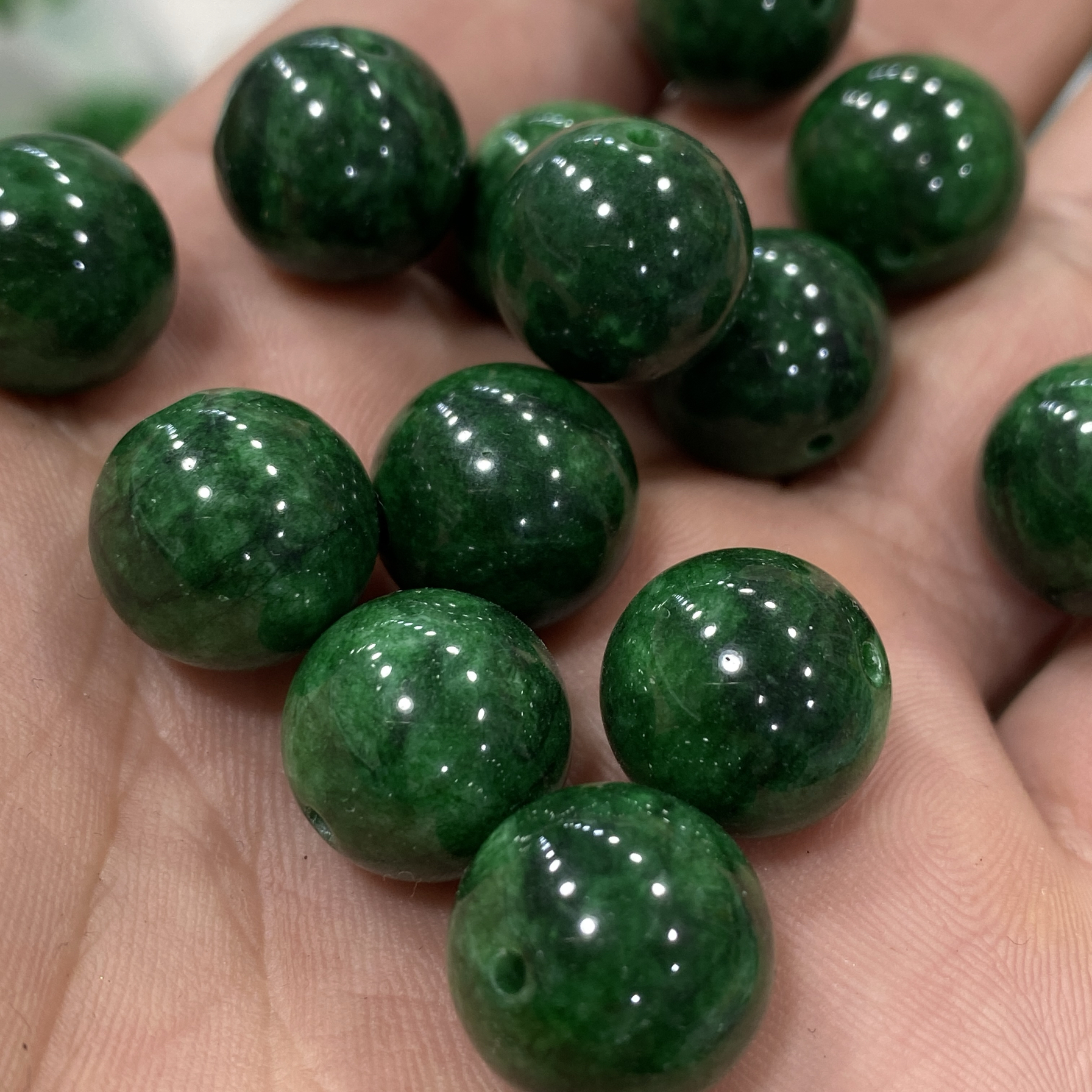 翡翠干青散珠半成品DIY手工串珠多宝串珠单珠编织手链项链配件tm