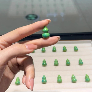 新品菱镁矿菜籽绿葫芦通孔配件配饰手工diy编织手串项链纹路随机