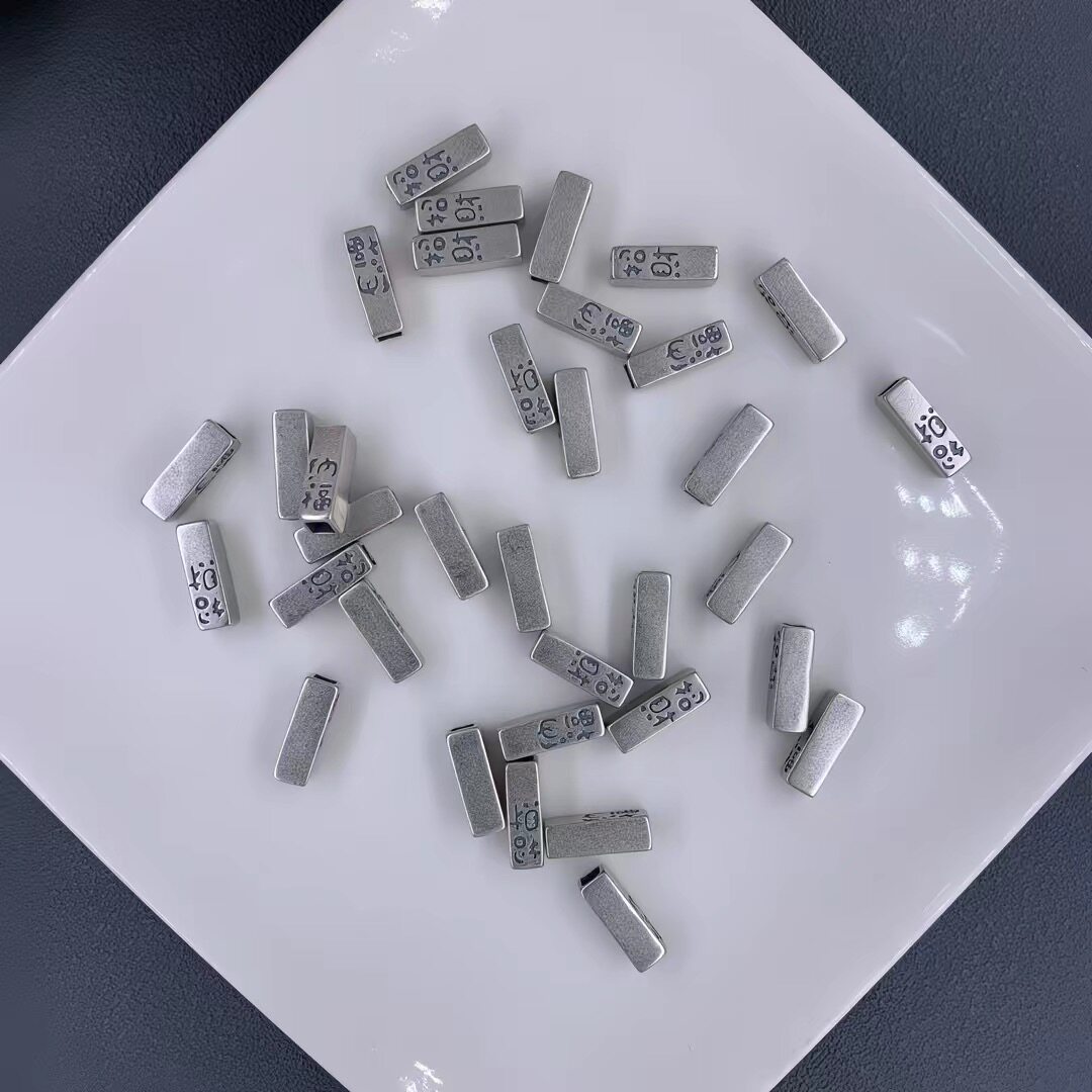 老银（三七银）复古银招财纳福方管珠桶珠隔珠散珠串珠手链配饰