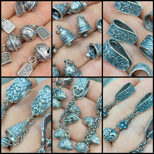 精工三七银铃铛流苏提溜瓜子扣配饰diy手链弯管挂坠项链吊坠饰品Y