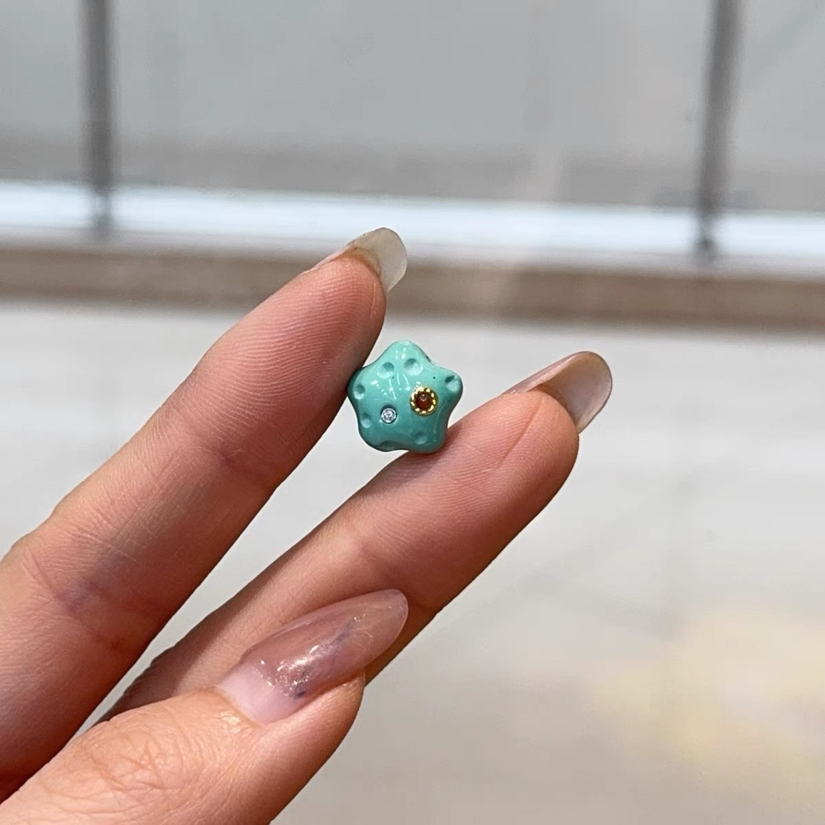 高瓷走绿菱镁矿松石星星配件手工diy文玩配饰佛珠串珠手链项链