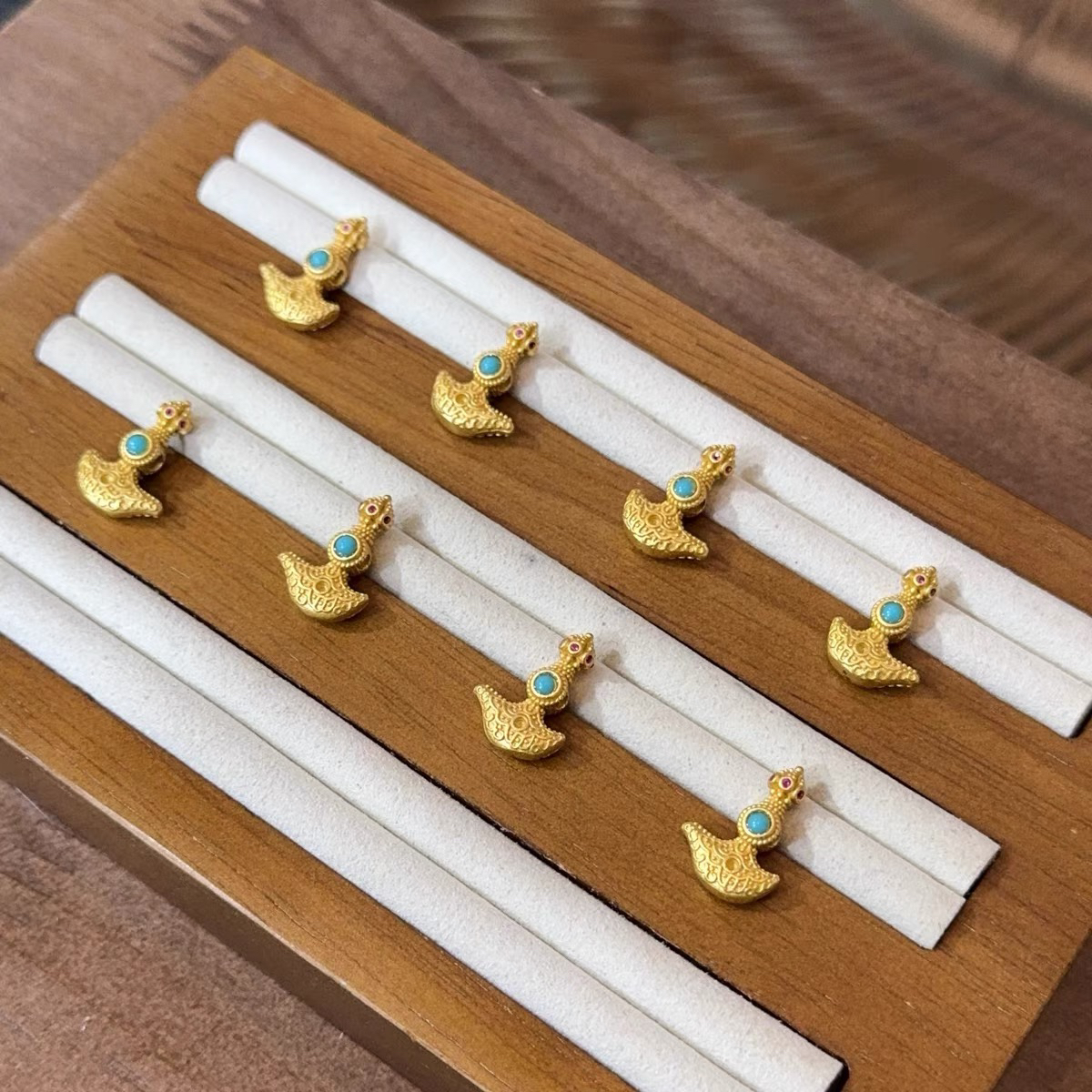 纯铜镶嵌金刚杵隔珠钺刀背云卡子文玩菩提弟子珠佛珠配饰配套