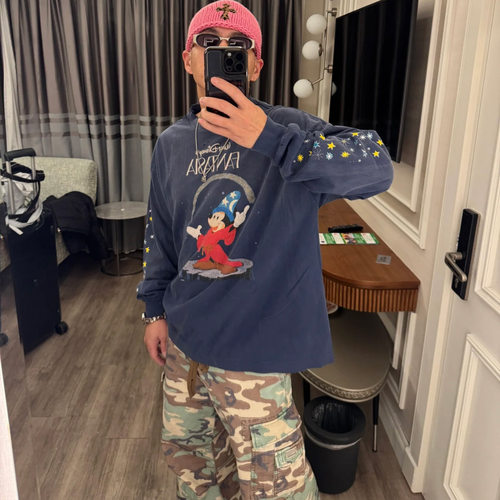 SAINT米奇卡通印花vintage长袖