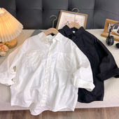 儿童洋气纯色长袖 海洋家特价 衬衫 男女童中大童帅气潮款 衬衣 童装