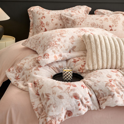 艾能牛奶绒四件套床单加厚