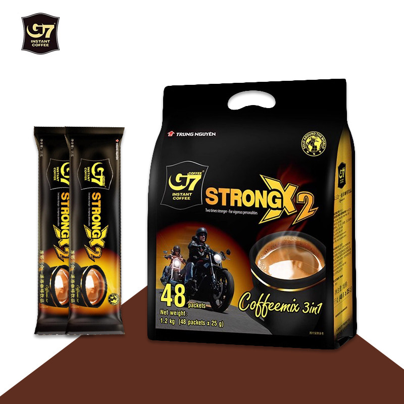新日期G7咖啡越南浓醇学生办公精神特浓三合一速溶咖啡48条1200g