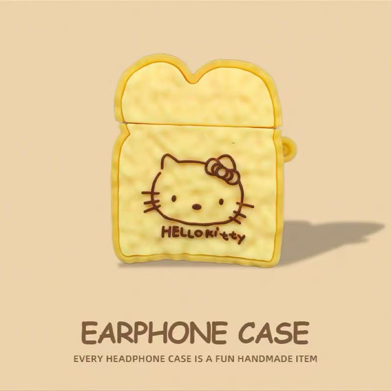 吐司面包kitty适用airpodspro2保护套airpods4保护壳3三代aipods苹果蓝牙耳机套ipod软壳airpod硅胶Pro2二代