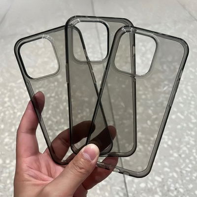 不发黄手感好高级墨水黑灰色透明适用iPhone15pro手机壳苹果14PROMAX硅胶13软壳12大孔11防摔14plus保护套15