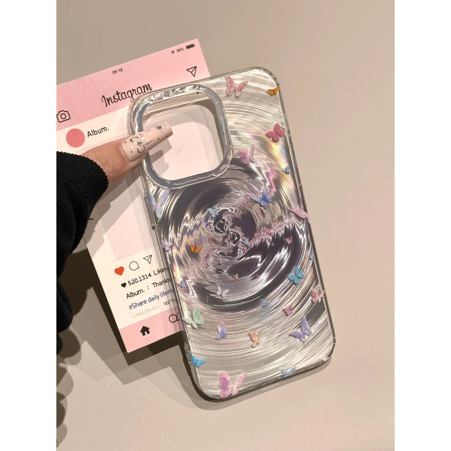 ins风小清新蝴蝶适用于苹果16手机壳iPhone16promax新款15保护套14硅胶防摔全包13小众高级感超好看女软壳薄p