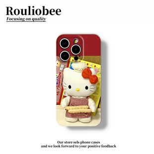 红围裙凯蒂猫适用苹果16promax手机壳iphone14华为mate60pro菲林Pura70荣耀300女reno13保护套vivos20小米15
