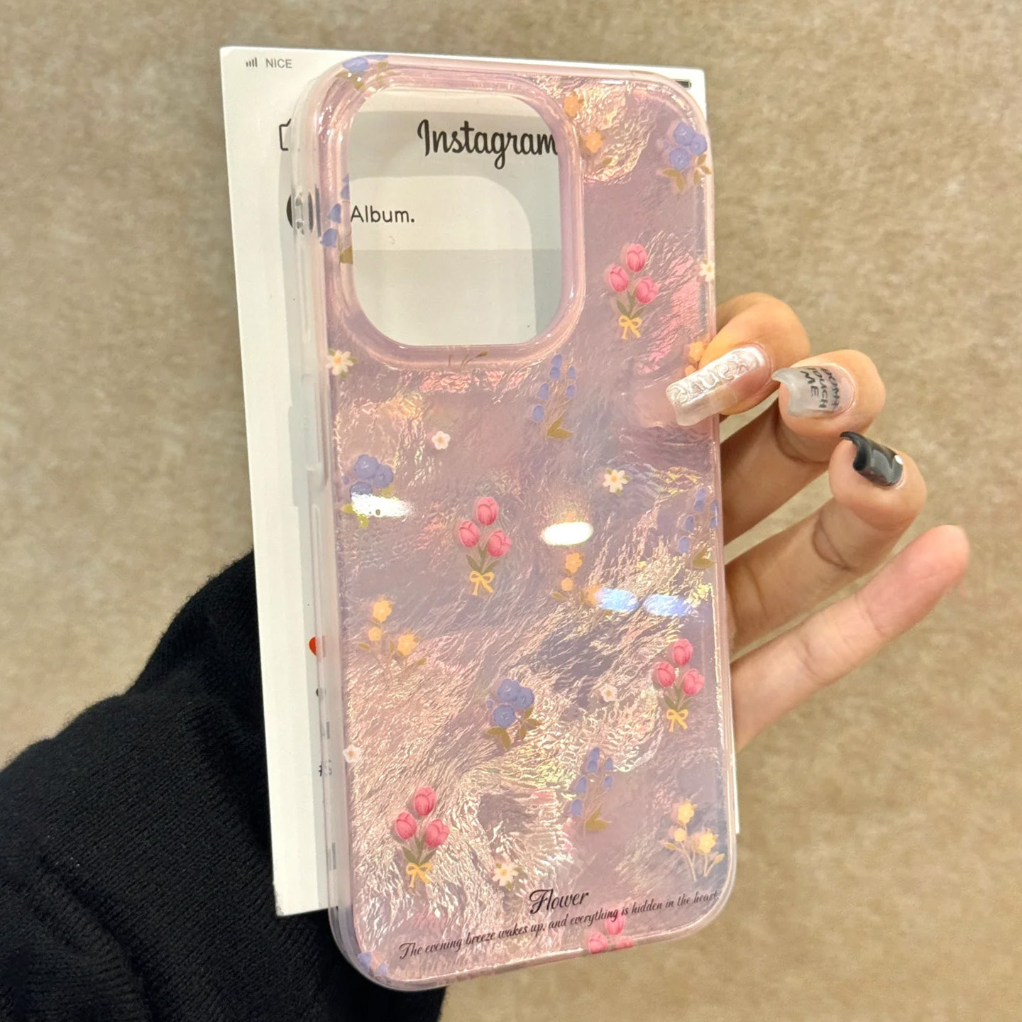 ins郁金香小碎花适用iphone15手机壳苹果16promax保护套华为Pura70漩涡vivox100小米防摔oppo红米k70荣耀200