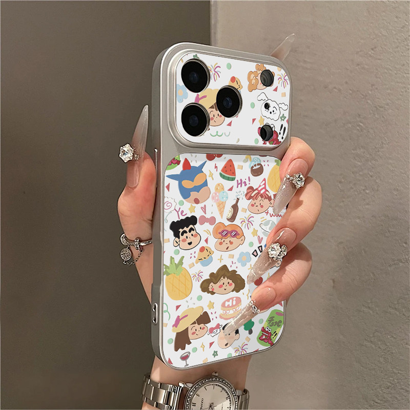蜡笔小新家族适用苹果17/16promax手机壳iPhone15华为mate80全包大视窗Pura70PRO防摔reno15保护套小米17pro